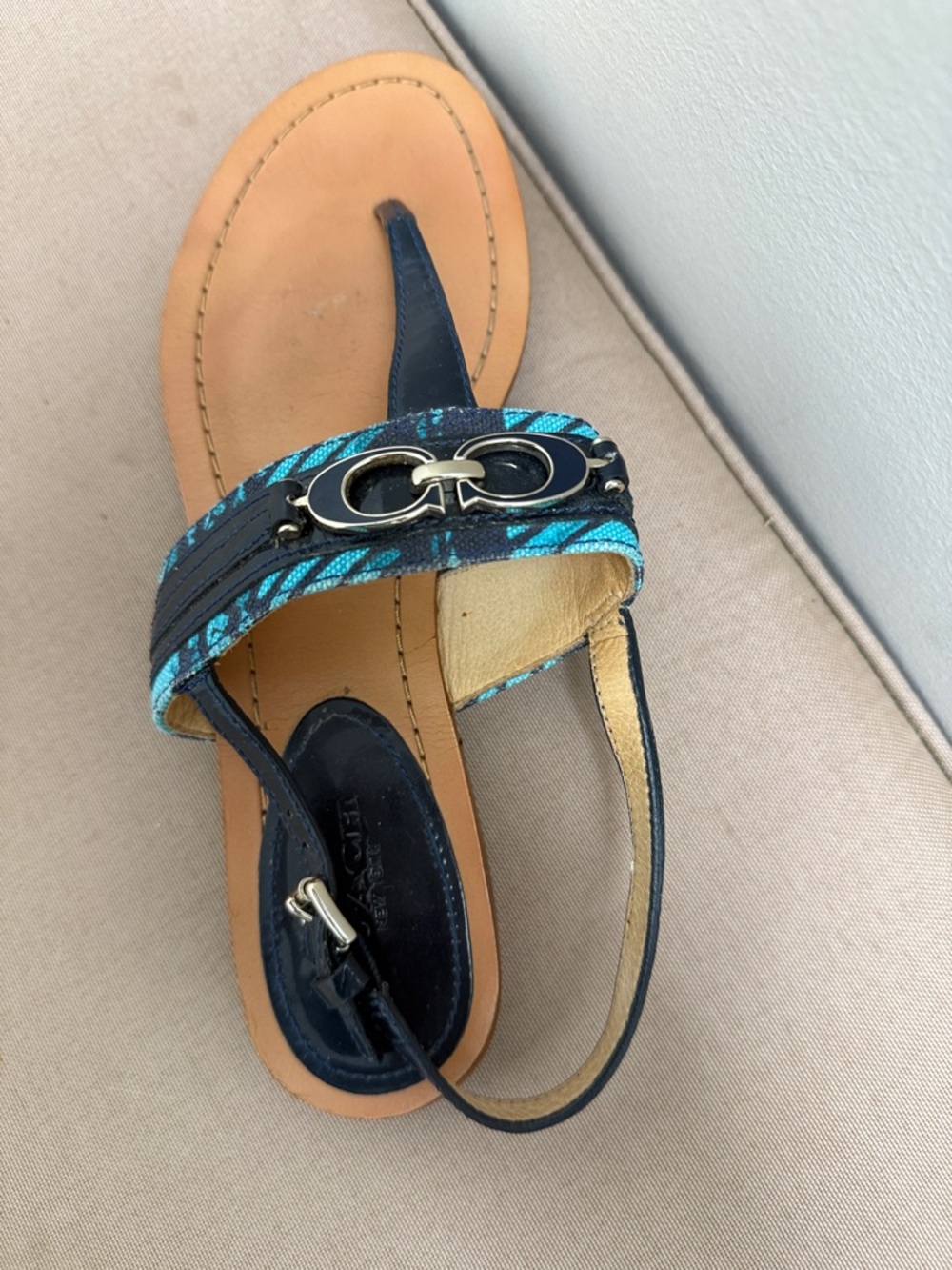 Coach Blue Patterned Women's Sandals